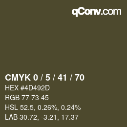 Color code: CMYK 0 / 5 / 41 / 70 | qconv.com