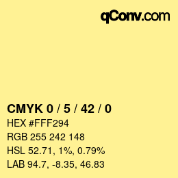 Color code: CMYK 0 / 5 / 42 / 0 | qconv.com