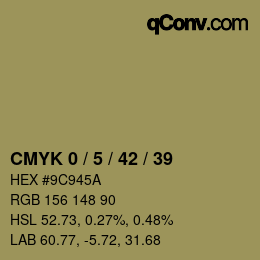 颜色代码: CMYK 0 / 5 / 42 / 39 | qconv.com