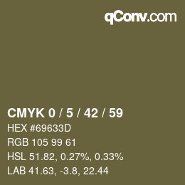カラーコード: CMYK 0 / 5 / 42 / 59 | qconv.com
