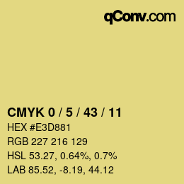 カラーコード: CMYK 0 / 5 / 43 / 11 | qconv.com