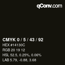 颜色代码: CMYK 0 / 5 / 43 / 92 | qconv.com