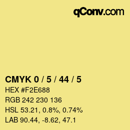 Código de color: CMYK 0 / 5 / 44 / 5 | qconv.com