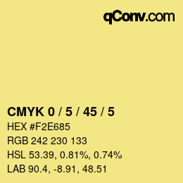 颜色代码: CMYK 0 / 5 / 45 / 5 | qconv.com