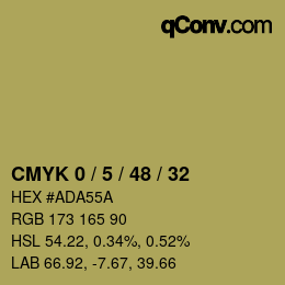 Farbcode: CMYK 0 / 5 / 48 / 32 | qconv.com