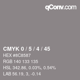 Color code: CMYK 0 / 5 / 4 / 45 | qconv.com