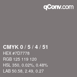 Color code: CMYK 0 / 5 / 4 / 51 | qconv.com