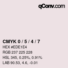Farbcode: CMYK 0 / 5 / 4 / 7 | qconv.com