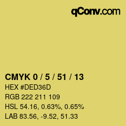 カラーコード: CMYK 0 / 5 / 51 / 13 | qconv.com