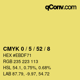 カラーコード: CMYK 0 / 5 / 52 / 8 | qconv.com