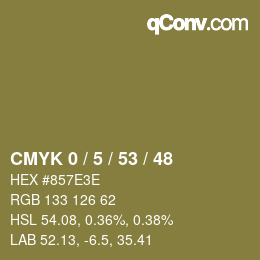 颜色代码: CMYK 0 / 5 / 53 / 48 | qconv.com