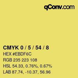 カラーコード: CMYK 0 / 5 / 54 / 8 | qconv.com