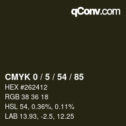 カラーコード: CMYK 0 / 5 / 54 / 85 | qconv.com