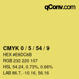 Color code: CMYK 0 / 5 / 54 / 9 | qconv.com