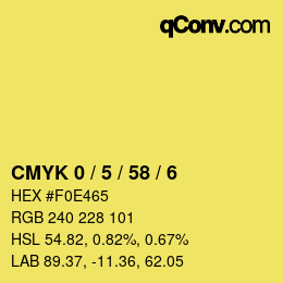 Código de color: CMYK 0 / 5 / 58 / 6 | qconv.com