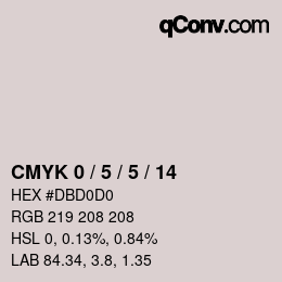 カラーコード: CMYK 0 / 5 / 5 / 14 | qconv.com