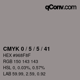 Color code: CMYK 0 / 5 / 5 / 41 | qconv.com