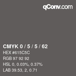 Color code: CMYK 0 / 5 / 5 / 62 | qconv.com