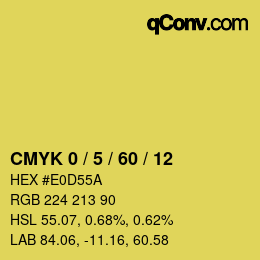カラーコード: CMYK 0 / 5 / 60 / 12 | qconv.com