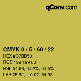 カラーコード: CMYK 0 / 5 / 60 / 22 | qconv.com
