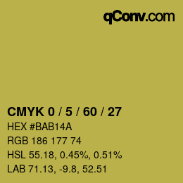 カラーコード: CMYK 0 / 5 / 60 / 27 | qconv.com