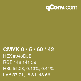 カラーコード: CMYK 0 / 5 / 60 / 42 | qconv.com