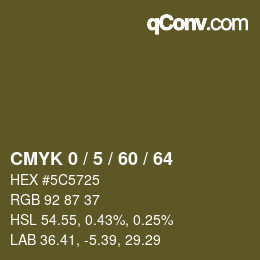 Color code: CMYK 0 / 5 / 60 / 64 | qconv.com