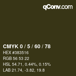 カラーコード: CMYK 0 / 5 / 60 / 78 | qconv.com