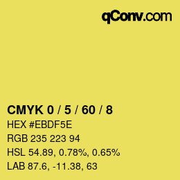 カラーコード: CMYK 0 / 5 / 60 / 8 | qconv.com