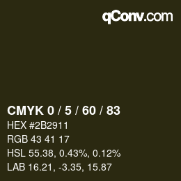 カラーコード: CMYK 0 / 5 / 60 / 83 | qconv.com