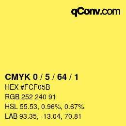 Código de color: CMYK 0 / 5 / 64 / 1 | qconv.com