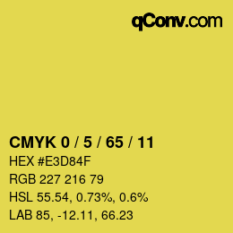 颜色代码: CMYK 0 / 5 / 65 / 11 | qconv.com