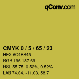 颜色代码: CMYK 0 / 5 / 65 / 23 | qconv.com