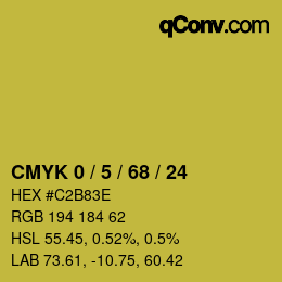 カラーコード: CMYK 0 / 5 / 68 / 24 | qconv.com