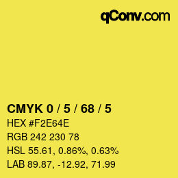 Color code: CMYK 0 / 5 / 68 / 5 | qconv.com