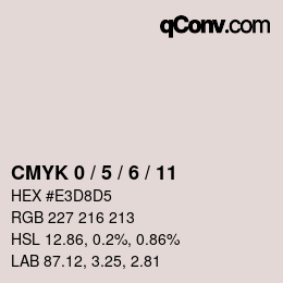 カラーコード: CMYK 0 / 5 / 6 / 11 | qconv.com