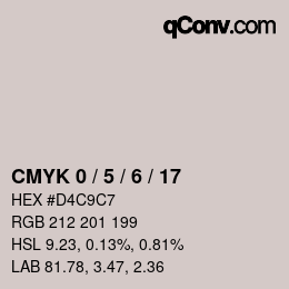 颜色代码: CMYK 0 / 5 / 6 / 17 | qconv.com