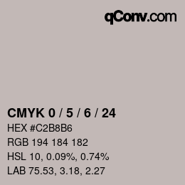カラーコード: CMYK 0 / 5 / 6 / 24 | qconv.com