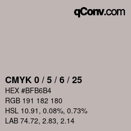 カラーコード: CMYK 0 / 5 / 6 / 25 | qconv.com