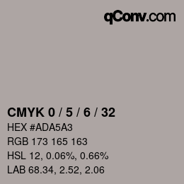 カラーコード: CMYK 0 / 5 / 6 / 32 | qconv.com