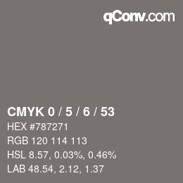 Color code: CMYK 0 / 5 / 6 / 53 | qconv.com