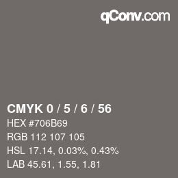 颜色代码: CMYK 0 / 5 / 6 / 56 | qconv.com