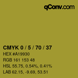 カラーコード: CMYK 0 / 5 / 70 / 37 | qconv.com