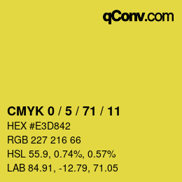 Color code: CMYK 0 / 5 / 71 / 11 | qconv.com