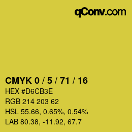 颜色代码: CMYK 0 / 5 / 71 / 16 | qconv.com