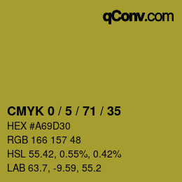 颜色代码: CMYK 0 / 5 / 71 / 35 | qconv.com