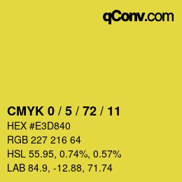 Color code: CMYK 0 / 5 / 72 / 11 | qconv.com