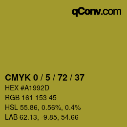 カラーコード: CMYK 0 / 5 / 72 / 37 | qconv.com