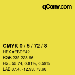 Farbcode: CMYK 0 / 5 / 72 / 8 | qconv.com