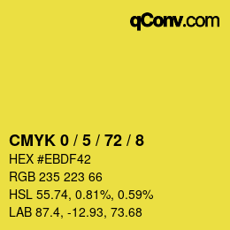 カラーコード: CMYK 0 / 5 / 72 / 8 | qconv.com